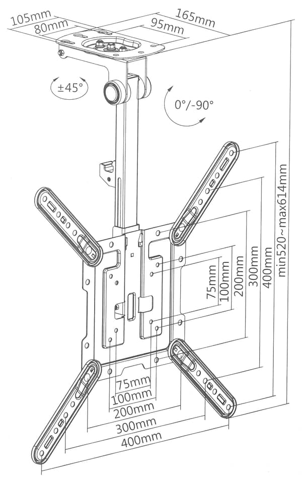 Brateck-LCD-CM344 loftbeslag