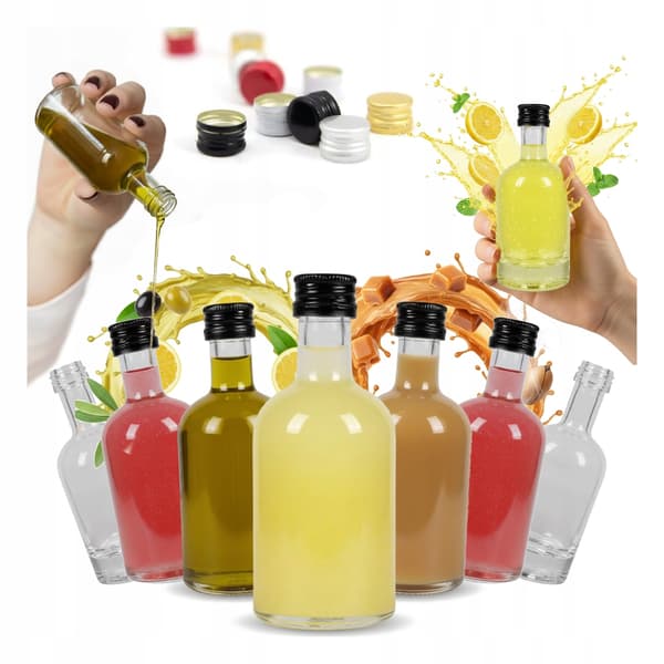 10x Mini Tadek glasflaskor 50ml flaska för likörvin bröllopspresent