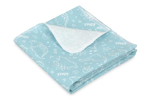 Blöja MUSLIN DESIGN 3-pack 70x80 Blå med Dinosaurier