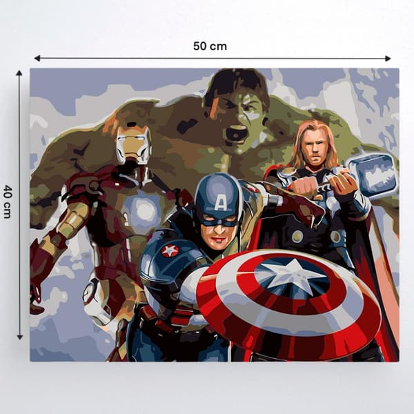 MALING EFTER TAL MED RAMME Billeder til maleri - Marvel 50x40 cm