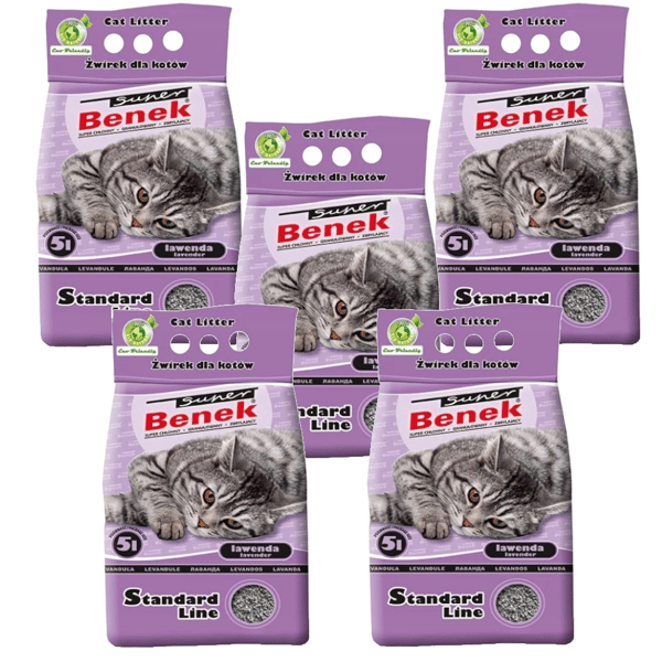Super Benek Standard Lavendel Kattegrus 5x5l