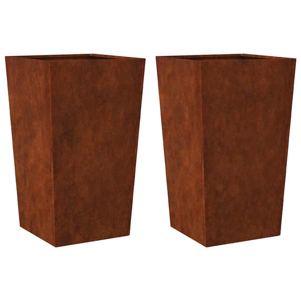 vidaXL Trädgårdskrukor 2 st 45x45x75 cm cortenstål