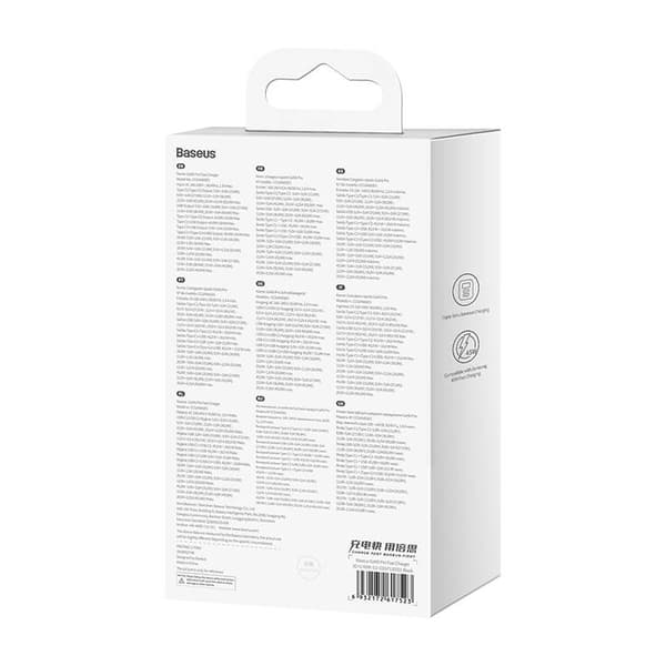 Baseus GaN5 Pro 2xUSB-C + USB-väggladdare, 65W (svart)