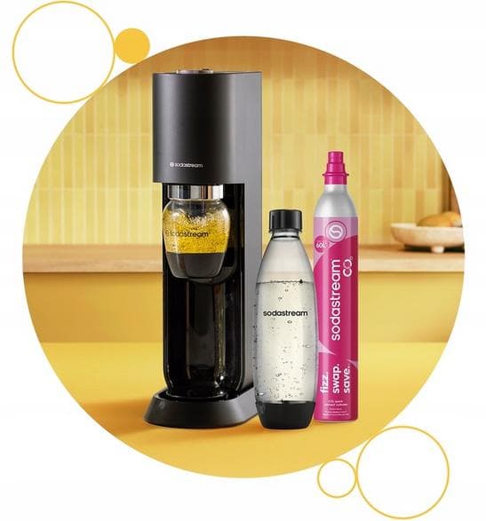 SODASTREAM MIX mætningsmiddel + CO2 patronflaske 1L 430ml Sort
