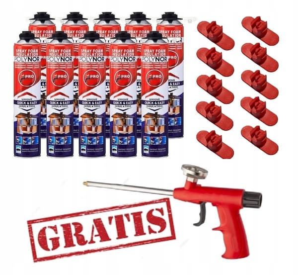 POLYNOR PRO värmeisolering sprayskum purskum ISOLERING + GRATIS