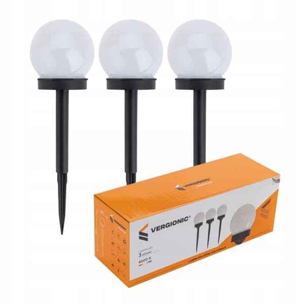Solcellekuglelampe, hvid, dekorativ, havelampe, 1 stk.