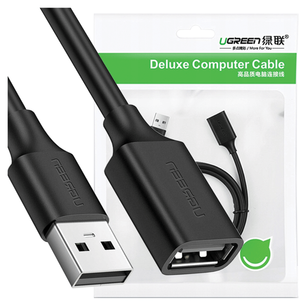 UGREEN US103 USB 2.0 förlängningskabel, 3m (svart)