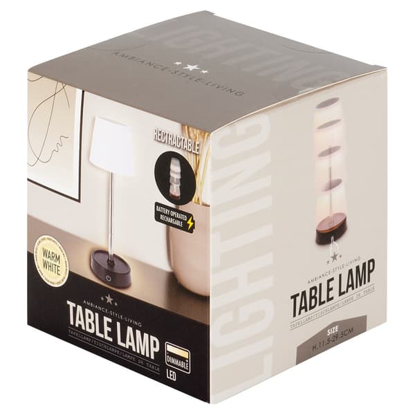 Bordlampe LED hvid trådløs 11-29,5 cm