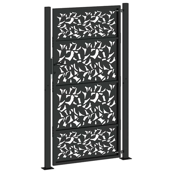 vidaXL havelåge sort 105x180 cm stålbladmønster