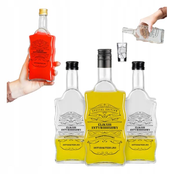 50x MOONLIGHT FLASKER MED PRINT ANTIVIRUS ELIXIR 0,5 l til vodka