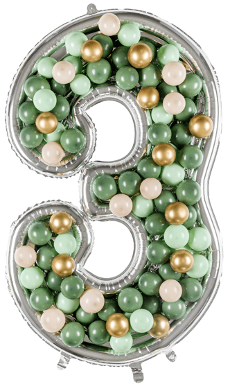 Ballongform nummer 3 silver 126cm
