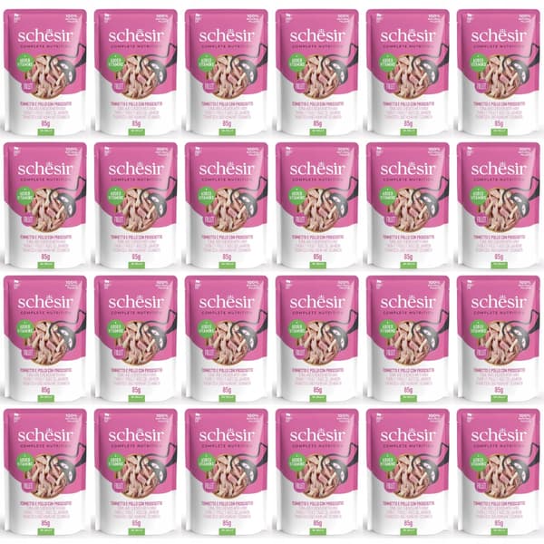 Schesir vådfoder til voksne katte 24 x 85 g tun, kylling