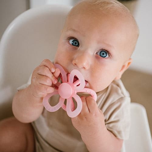 Silikon BLOMMEBIT Rosa Blomma, Babyono