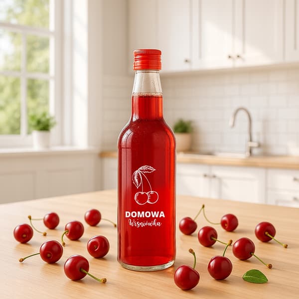 MONOPOL flaske 500ml med CHERRY RYE-tryk glasbeholdere 0,5l til vodka