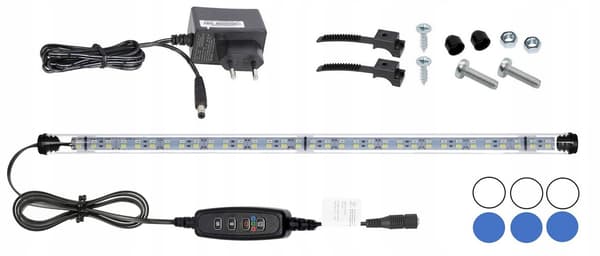 Akvarieovertræk 40x25 sort + LED-belysning B-N Dag Nat