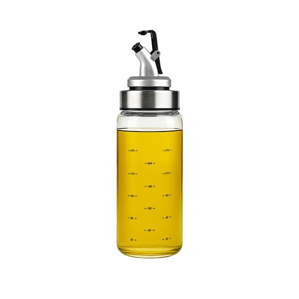 Glasflaskedispenser med skala 300 ml til olie, sauce, eddike, sirup