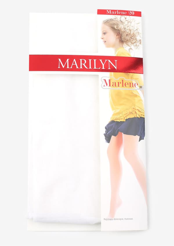Børne strømpebukser hvide glatte Marlene 20 Marilyn 128/146