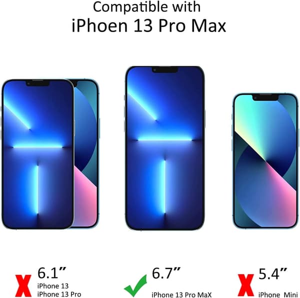 3x Hærdet glas til Apple iPhone 13 Pro Max 6,7" sort ramme høj
