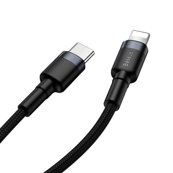 Baseus Cafule USB-C till Lightning PD-kabel, 18W, 1m (svart-grå)