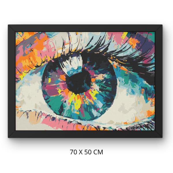 Måla efter siffror-tavel med ram Regnbågsutsikt 70x50 cm