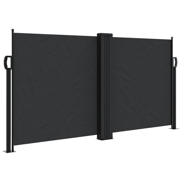 vidaXL udtrækkelig sidemarkise sort 120x1200 cm