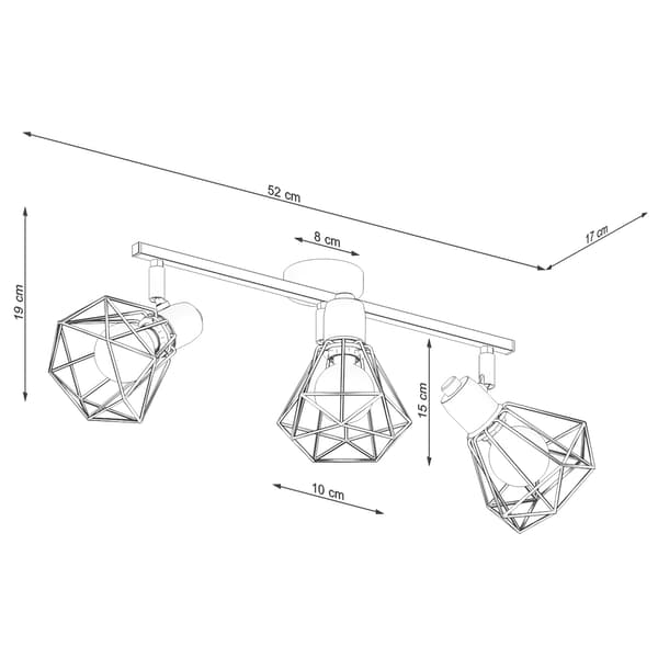 LAHTIX 3 E14 LOFTSLAMPE SORT LUMILO 11.131.07