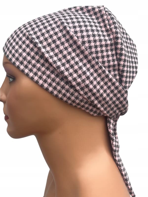 Aga dametørklæde, houndstooth-mønster, bomuldsturban, universal størrelse