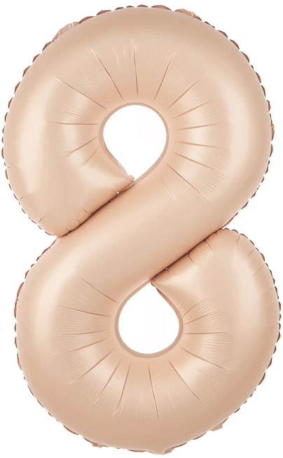 Folieballon nummer 8 karamel 100 cm