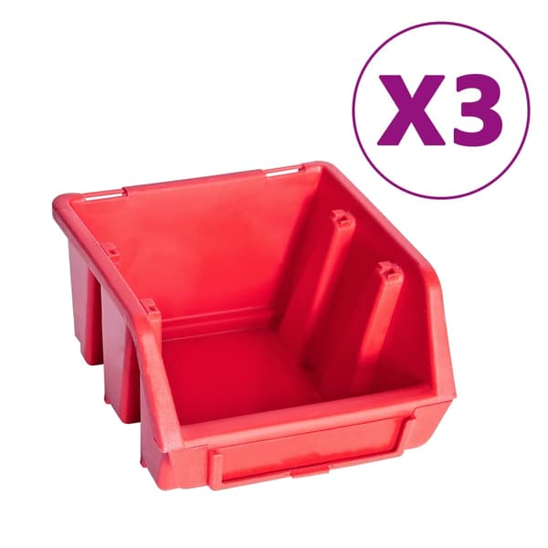 vidaXL 34-delt vægpanelorganisator rød og sort