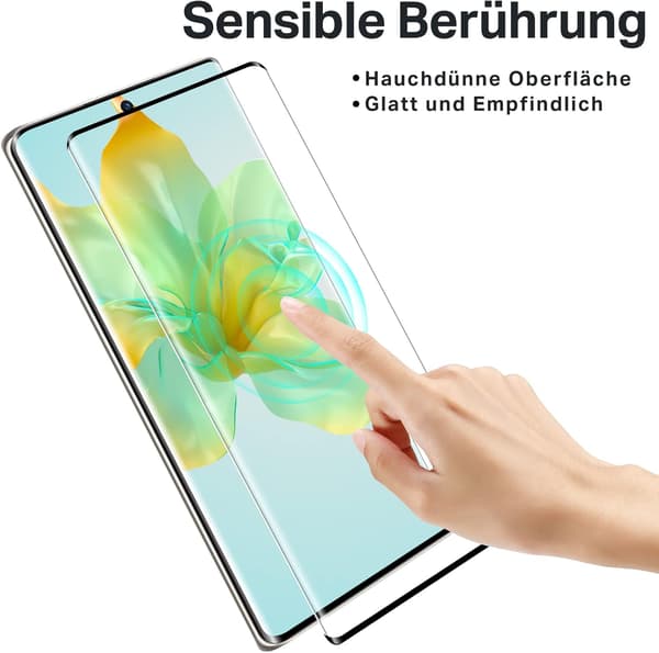 2x 9H Hærdet glas til Honor 80 med sorte buede strimler, holdbare