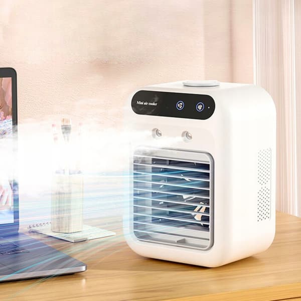 Mini Aircondition Bordventilator Stille Vandbaseret 500ml LED
