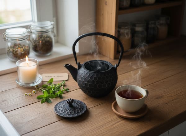 Støbejernskedel Bee 1,2L te- og urteinfuser Støbejern
