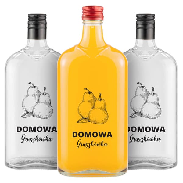 10x KLASSISKA 500ml-flaskor med trycket HEMGJORDA PÄRONGRÖNSAKER