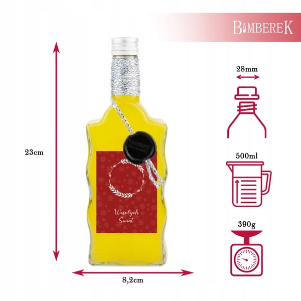 5x julklappsflaskor OZDONA WAVE 500ml för vintinkturer SET