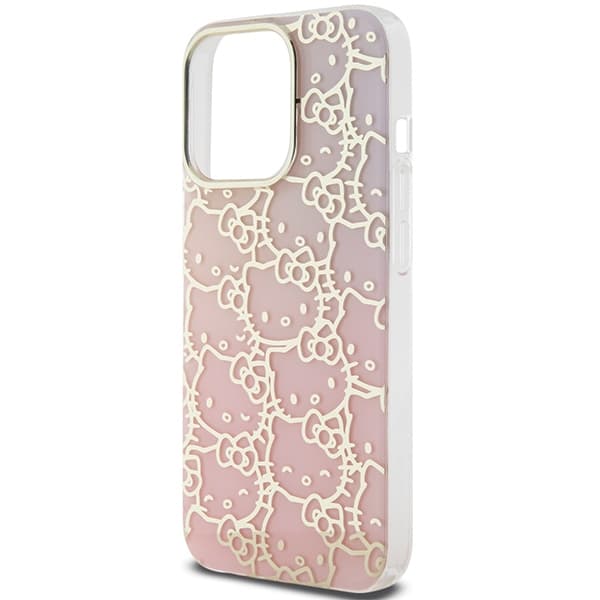 Hello Kitty HKHCP14LHCHPEP iPhone 14 Pro 6.1 rosa/rosa hårt skal IML Gradient Electrop Crowded Kitty Head
