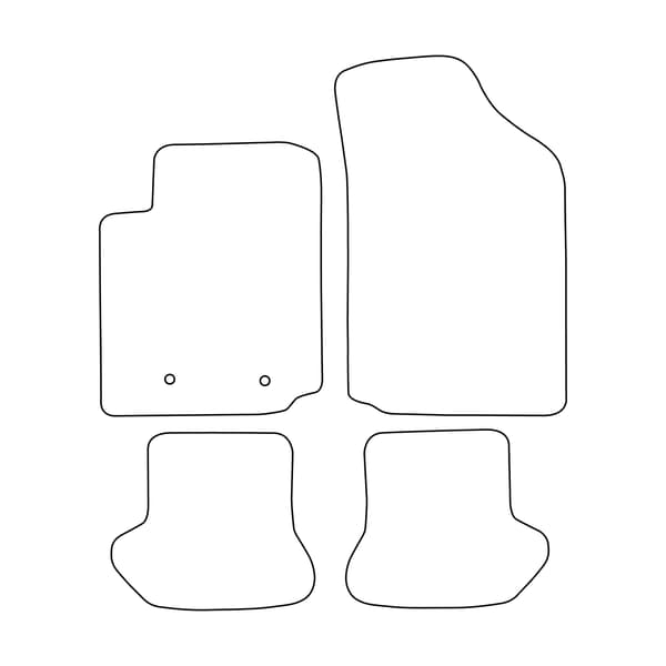 [BLM]CT004 Sort - Velourmåttesæt til Citroën C3 Pluriel 2003-2010 - Sorte detaljer