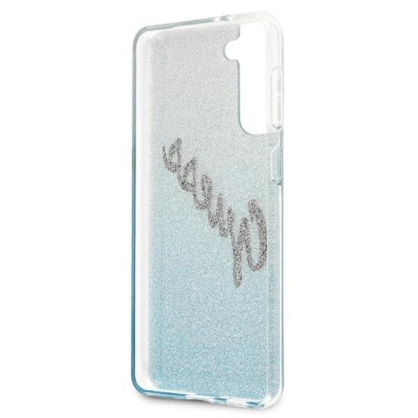 Guess GUHCS21MPCUGLSBL S21+ G996sininen/sininen kovakantinen Glitter Gradient Script