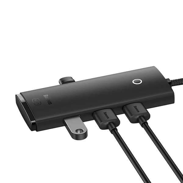 Baseus Lite -sarjan 4in1-keskitin USB-C - 4x USB 3.0 + USB-C, 25 cm (musta)