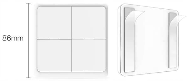 Fjernbetjeningsafbryder 12 scener 4 knapper ZigBee Tuya