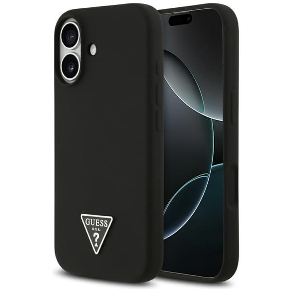 Guess Silikone Trekantet Logo MagSafe - iPhone 17 Etui (Sort)