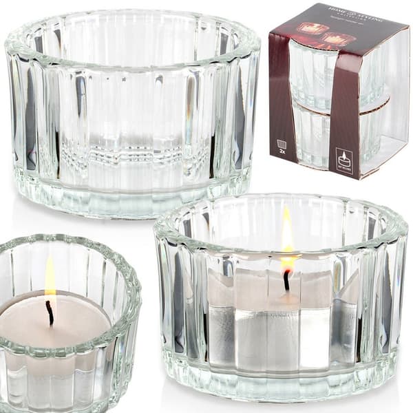 Glas tealight holder 5,7 cm 2 stk.