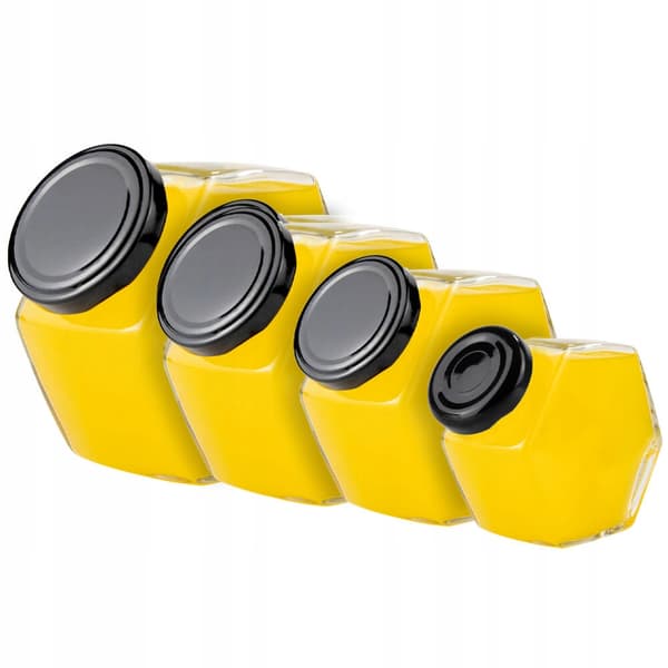 12x hexagon dekorationsburkar 100ml syltkryddor