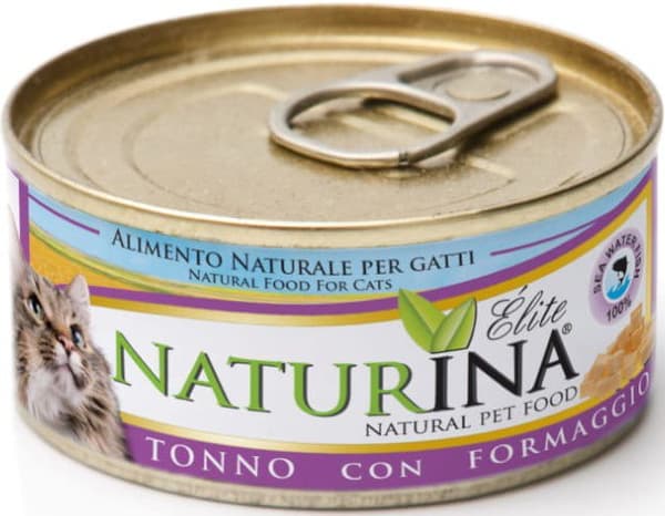 Naturina | Elite vådfoder til katte | 70g dåse - tun med ost 70g