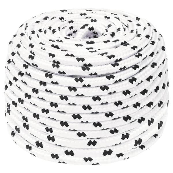 vidaXL arbejdsreb, hvid, 10 mm, 100 m, polyester