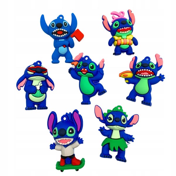 Sæt af gummifigurer Stitch Lilo og Stitch farverige 7 stykker
