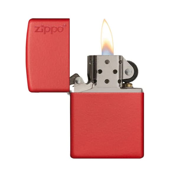 Zippo lighter RØD mat logo 60001204