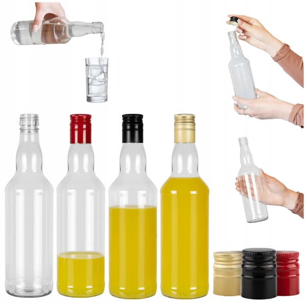 50x MONOPOL glasflaskor 0,5 l för vodka, lång kork