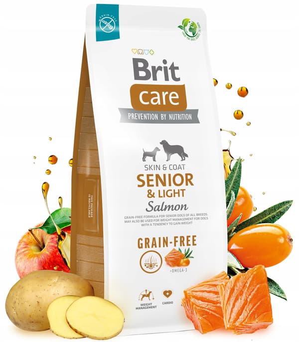 Brit Care Hundefoder Kornfrit Senior & Light Laks 12 kg