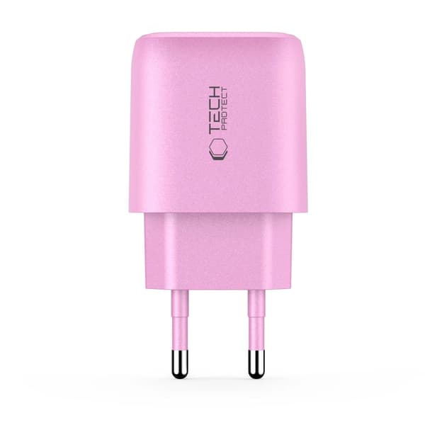 Tech-Protect NCA30 PD 30W QC3.0 USB-A / USB-C Väggladdare - Rosa