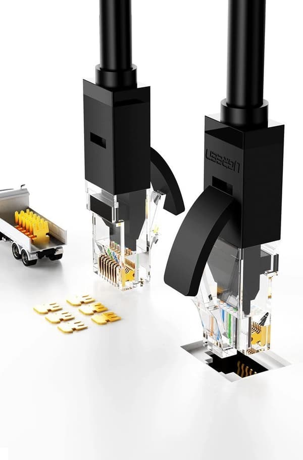 Ugreen kabel internet netværkskabel Ethernet patchkabel RJ45 Cat 6 UTP 1000Mbps 1m sort (20159)